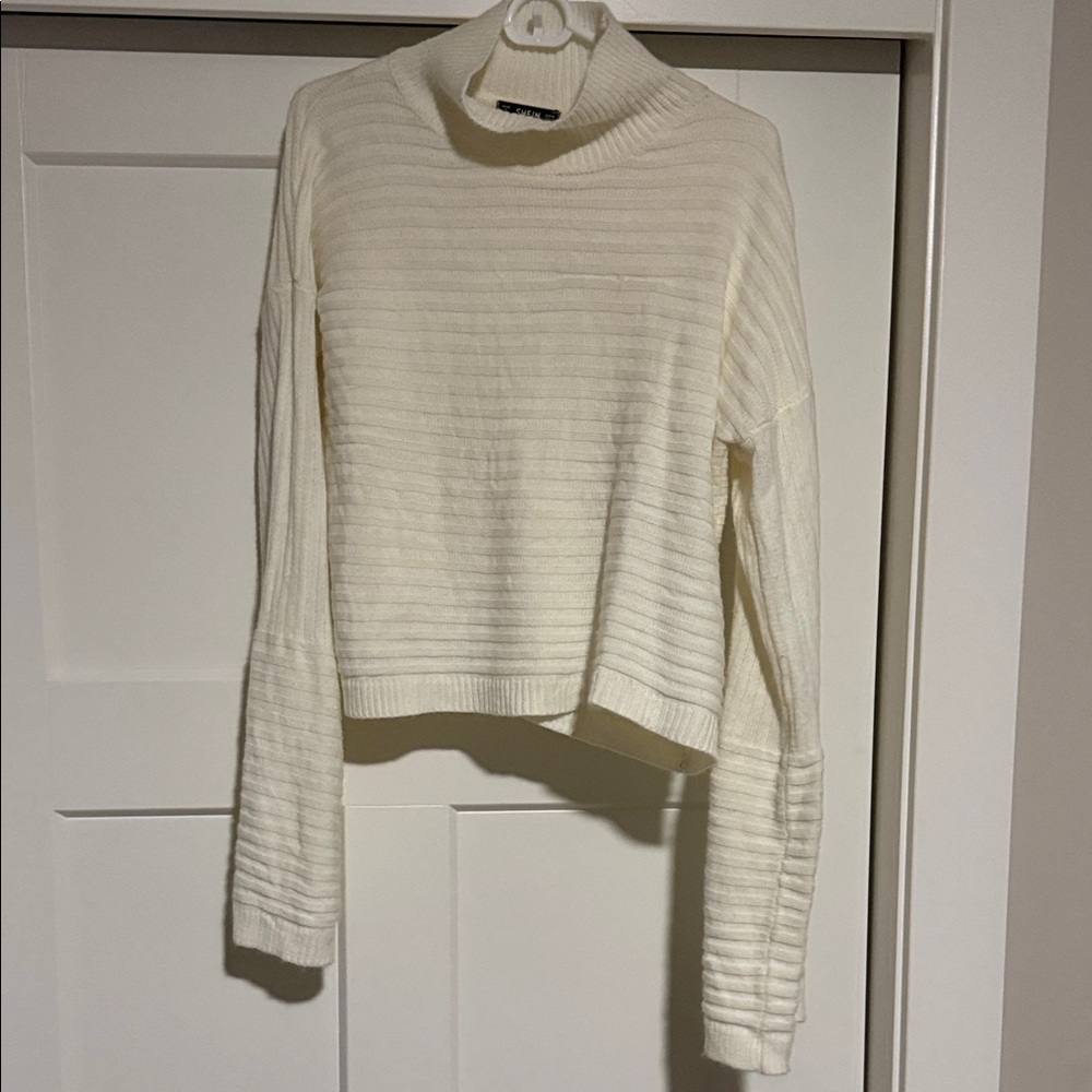 SHEIN Cream Turtleneck Sweater